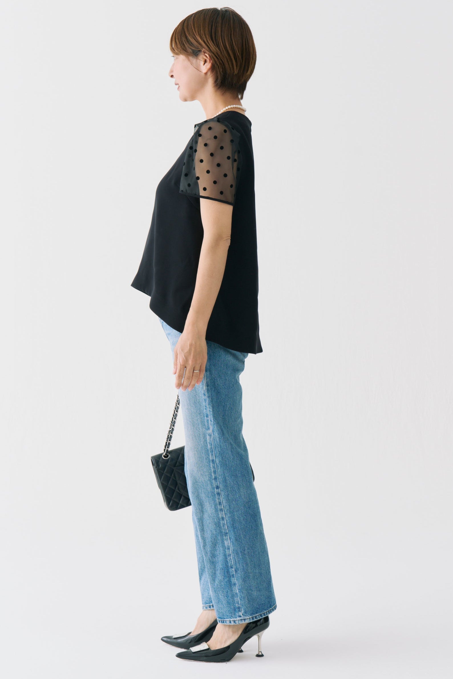 Sheer Dot Puff Sleeve Blouse – MIDOT
