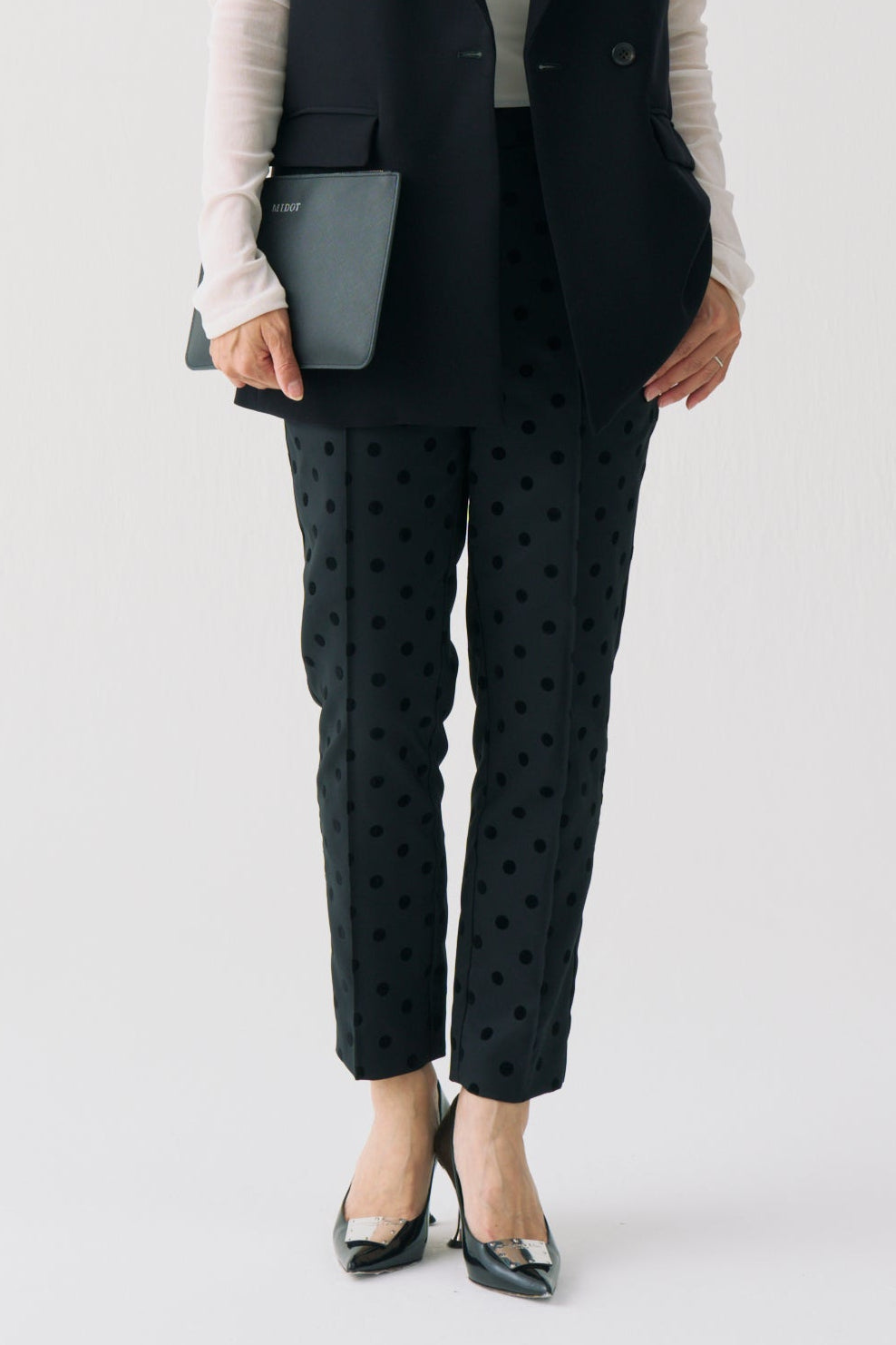 Flocked Dot Pants