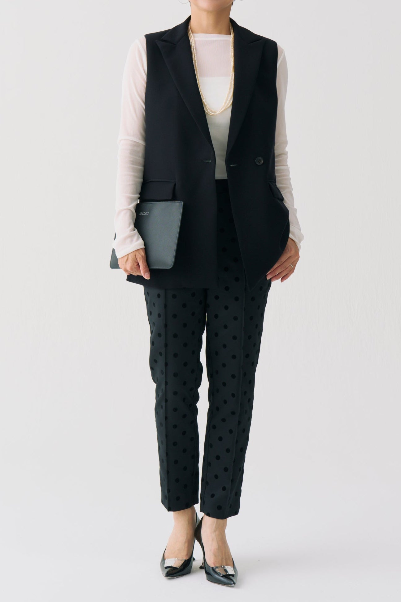 Flocked Dot Pants