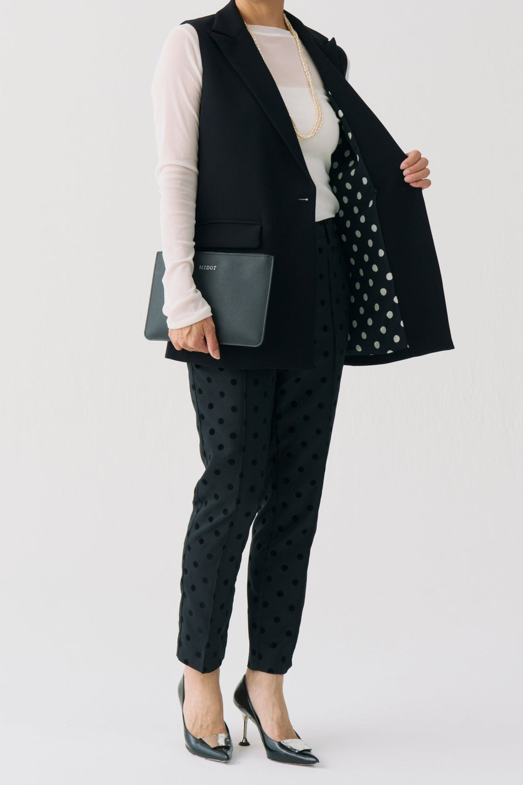 Flocked Dot Pants