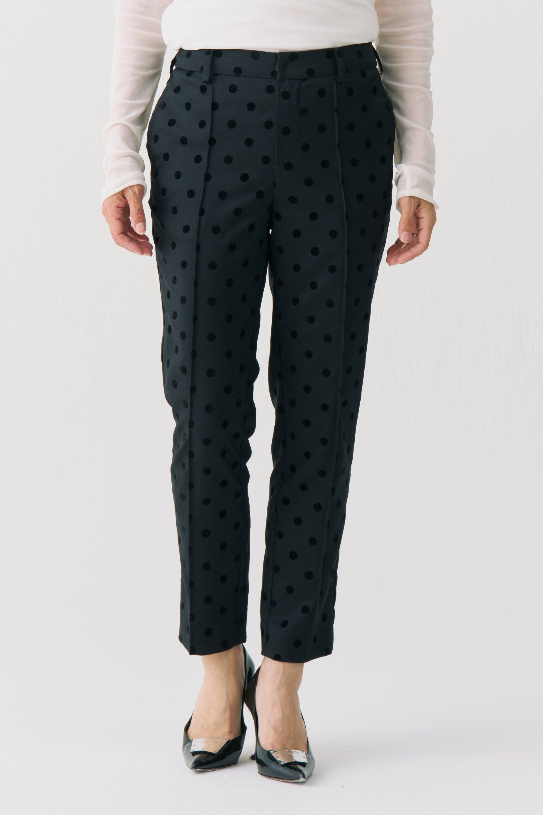 Flocked Dot Pants