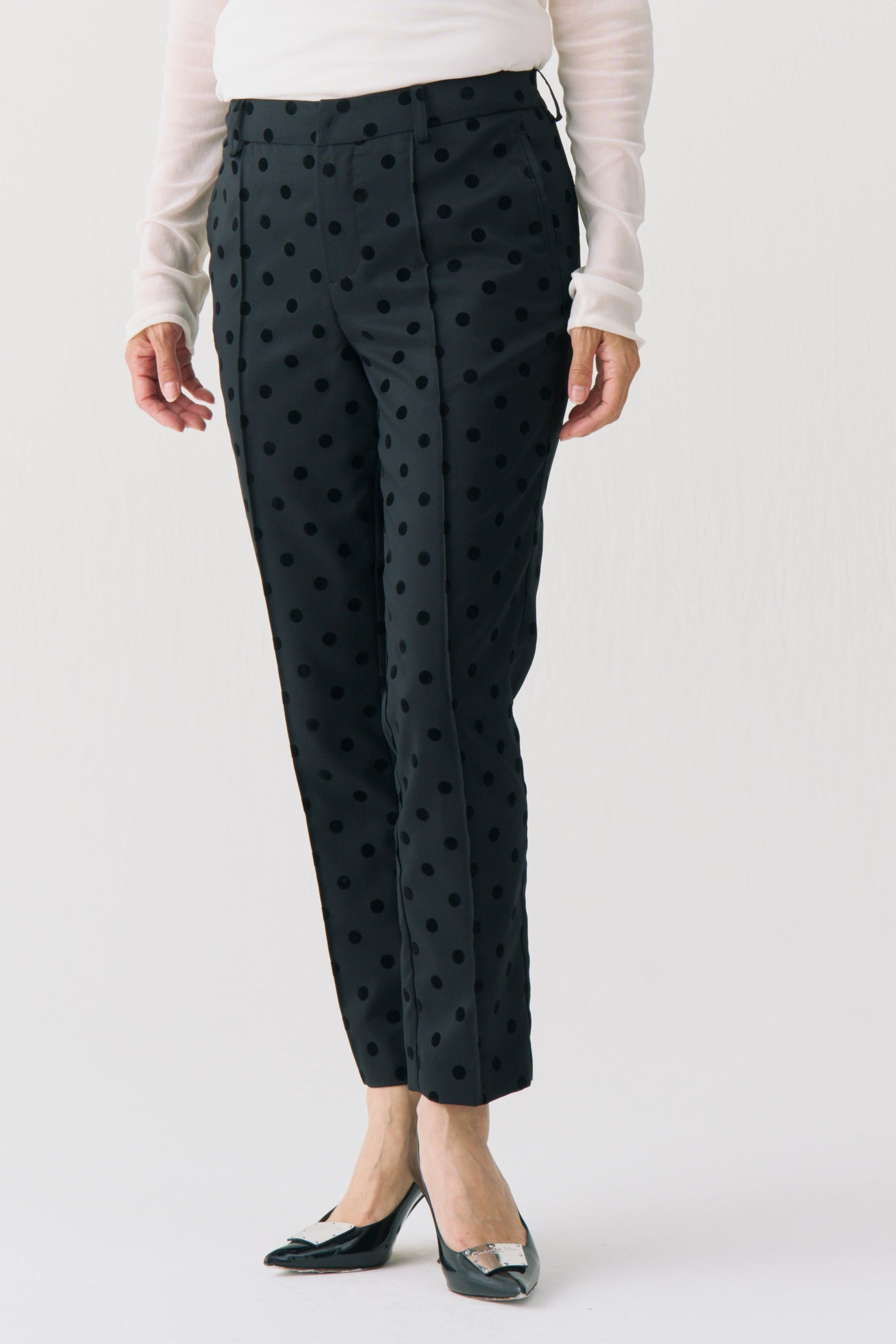 Flocked Dot Pants