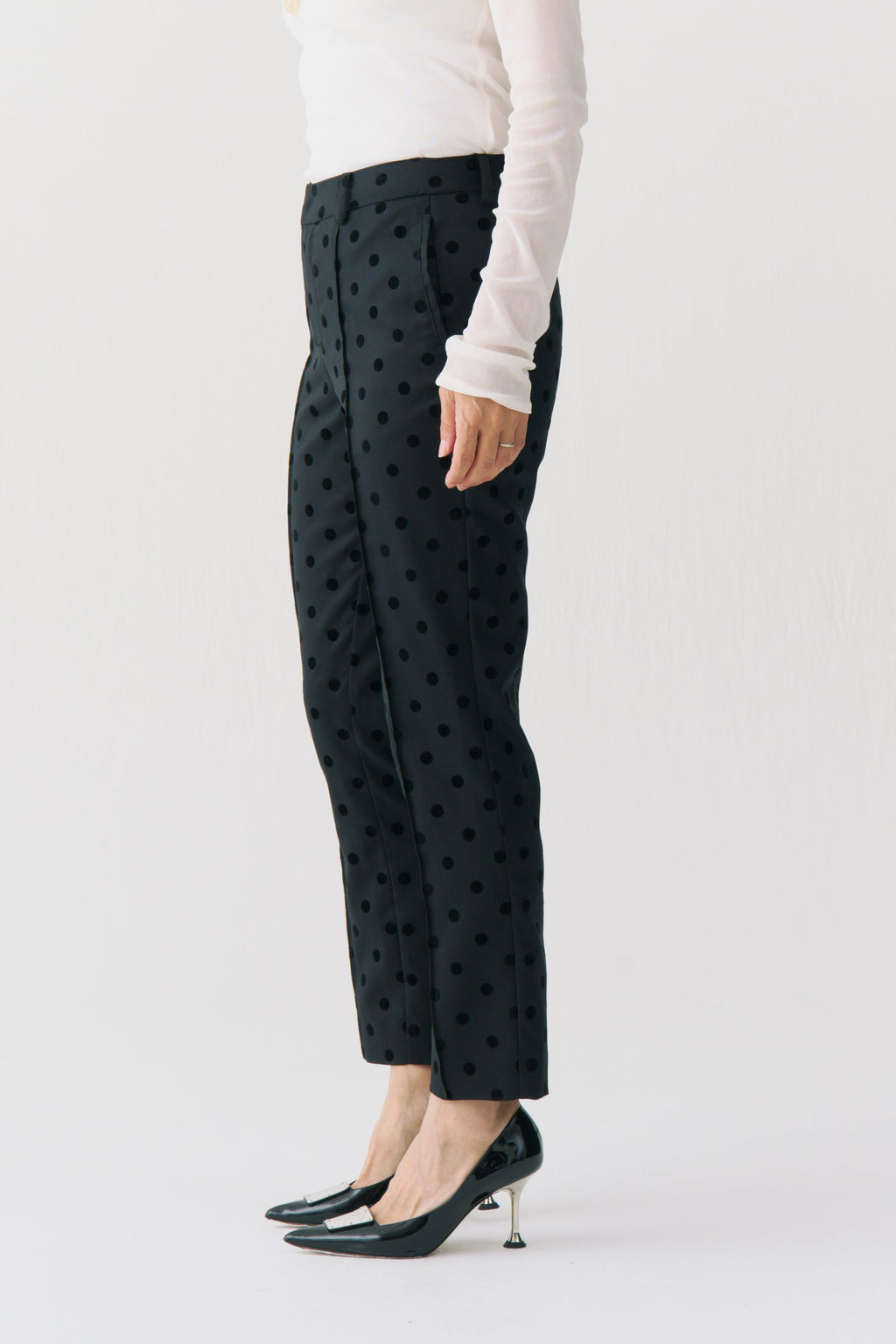 Flocked Dot Pants
