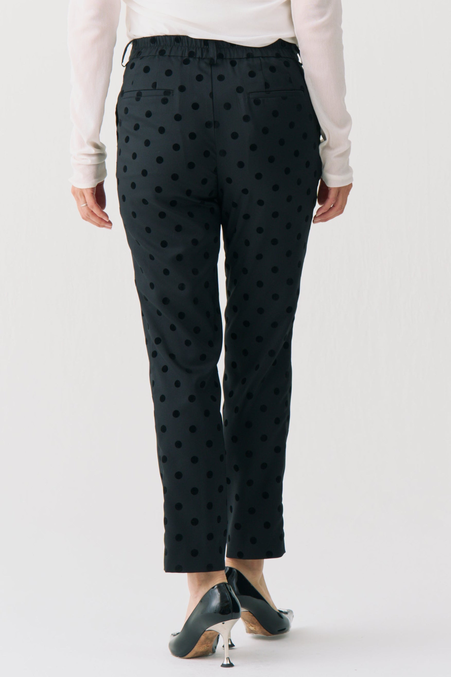 Flocked Dot Pants