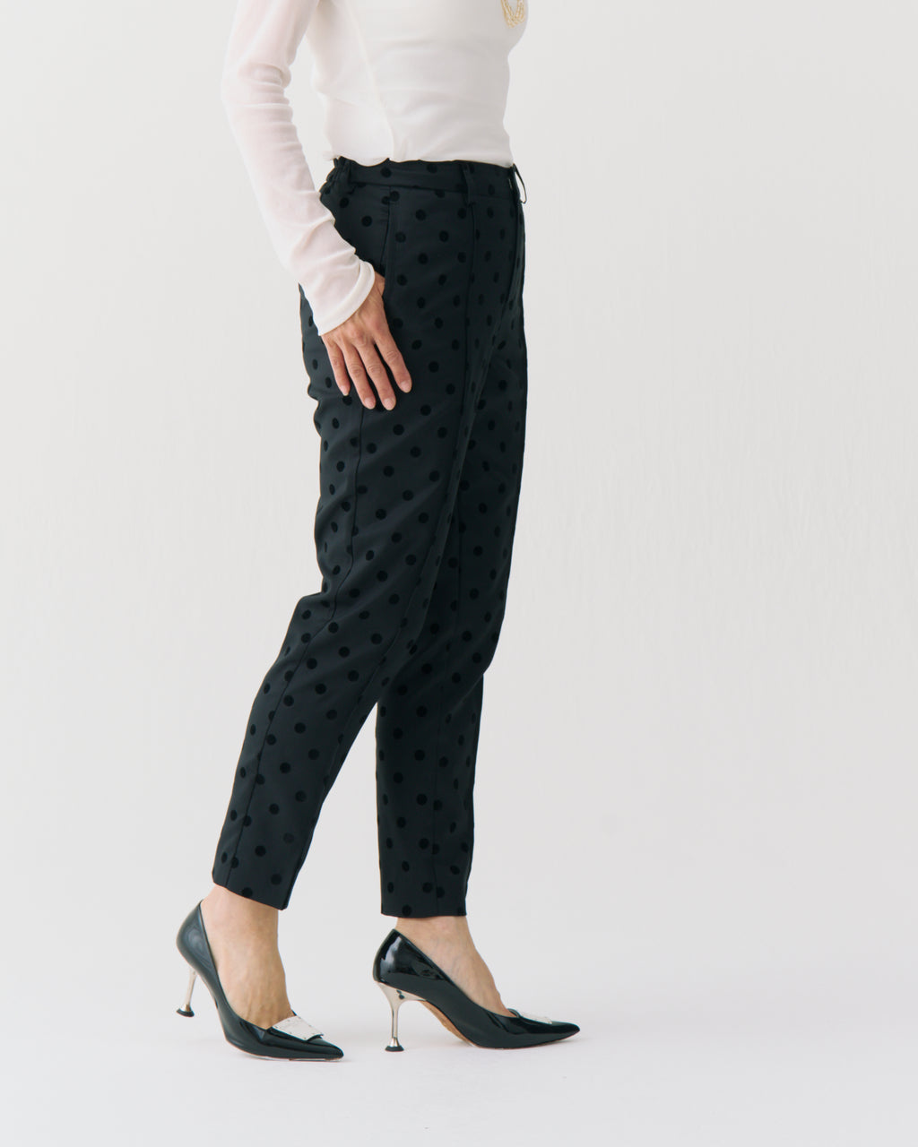 Flocked Dot Pants