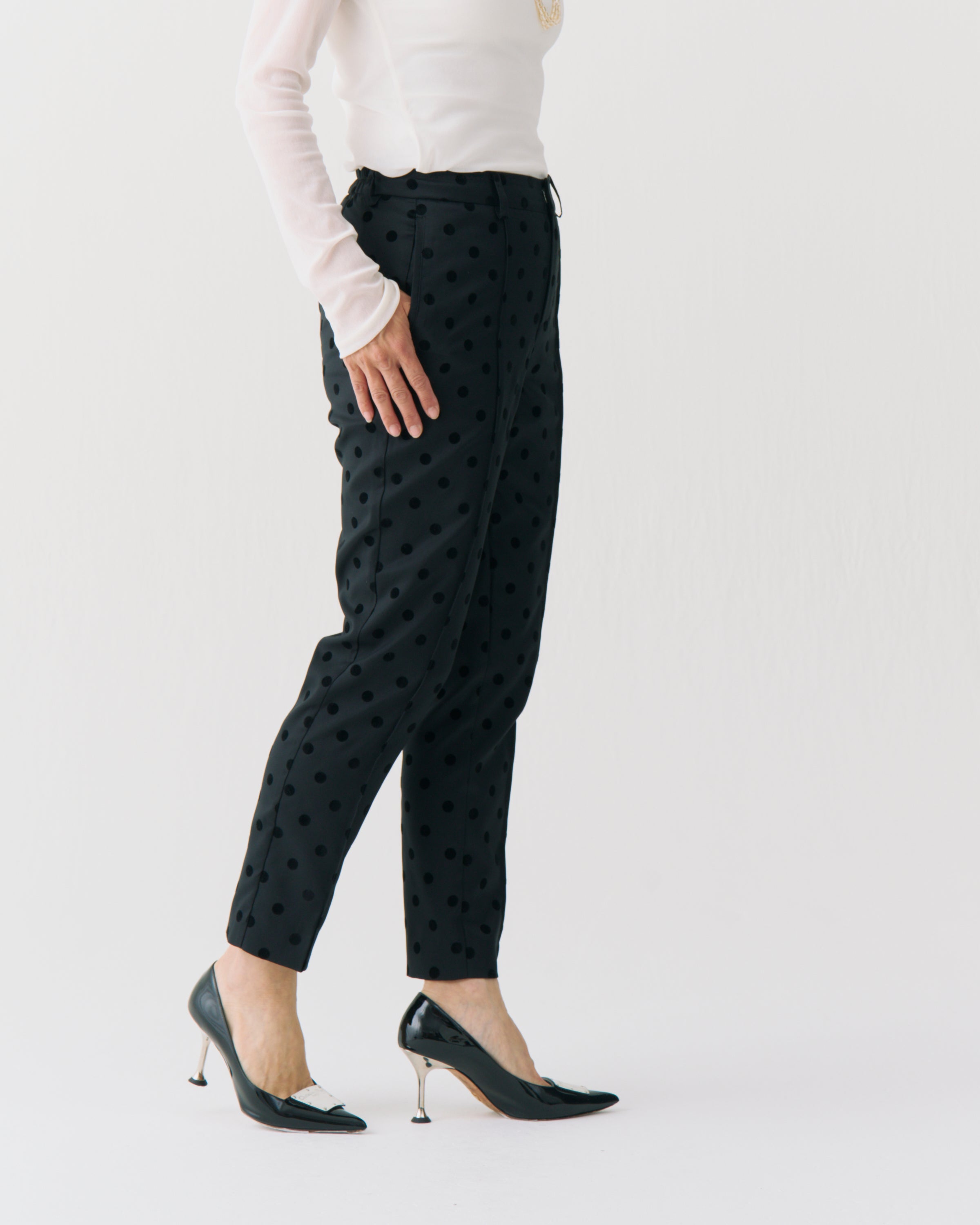 Flocked Dot Pants
