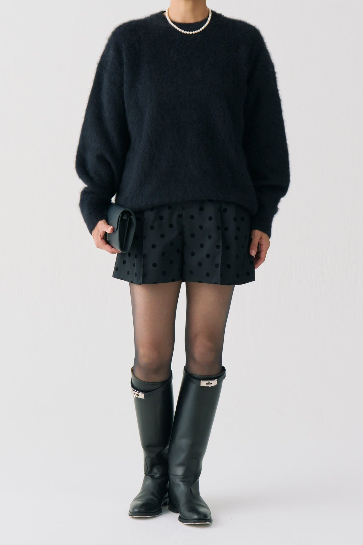 Flocked Dot Short Pants