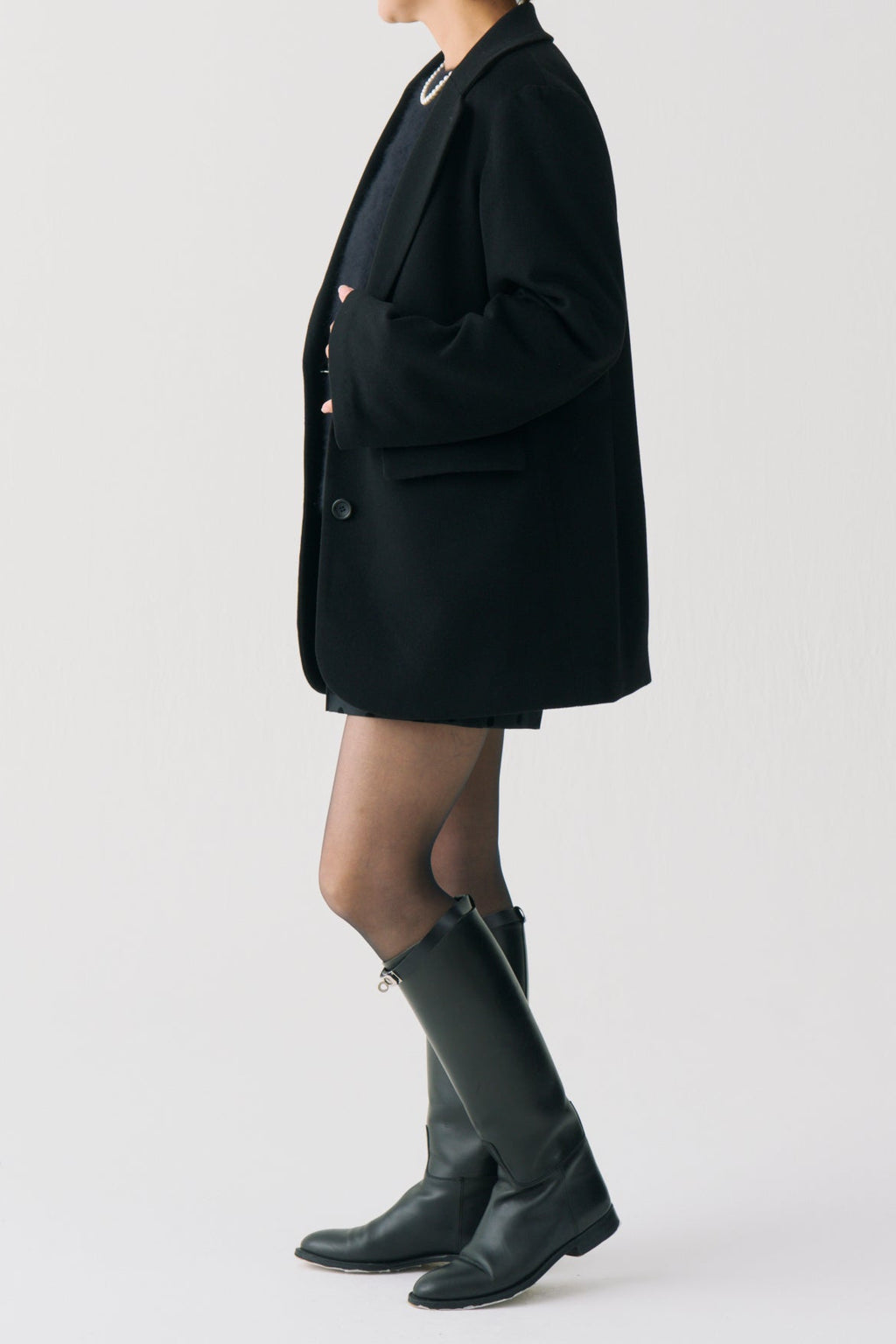 Dot Lining Cashmere Jacket Coat
