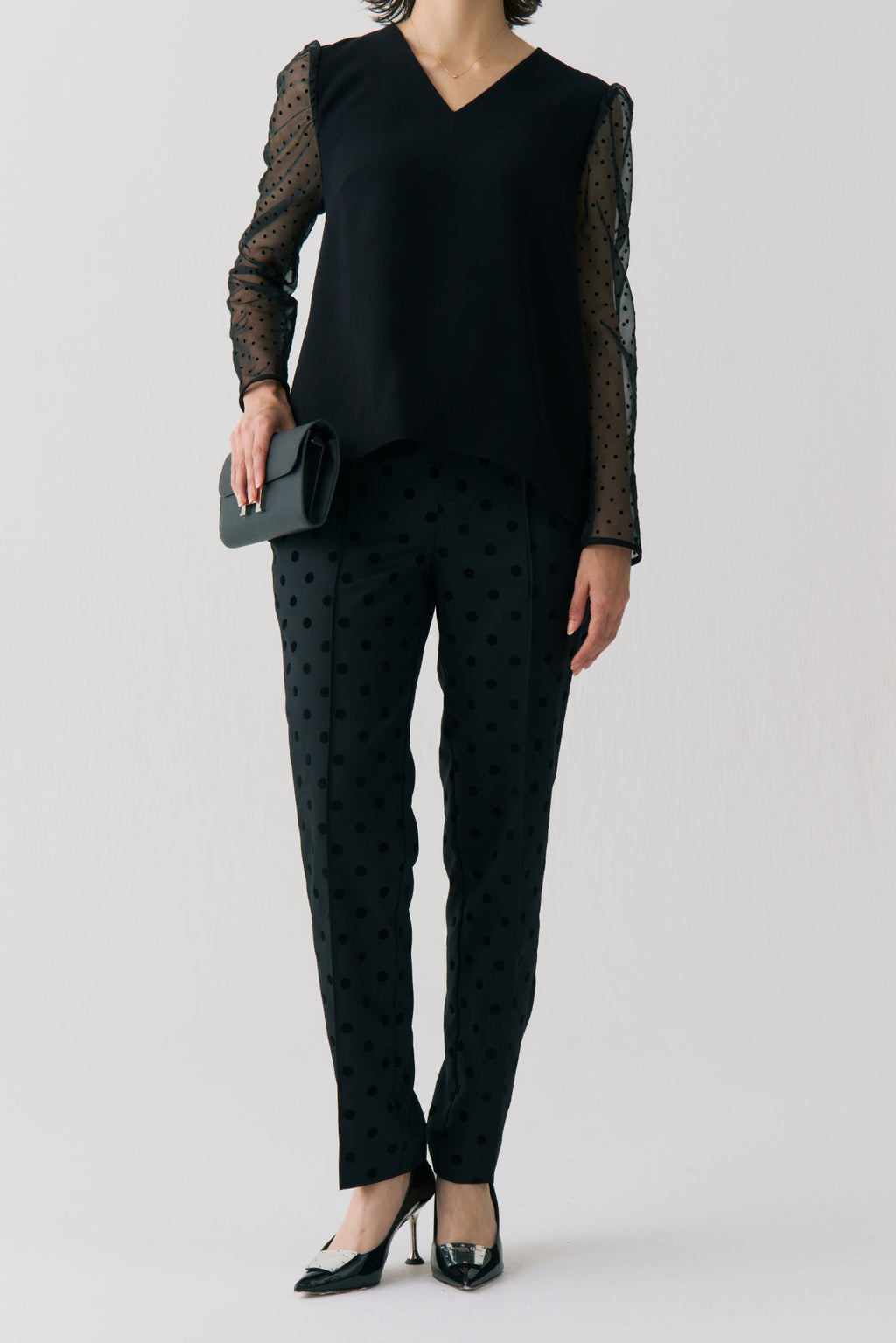 Flocked Dot Pants