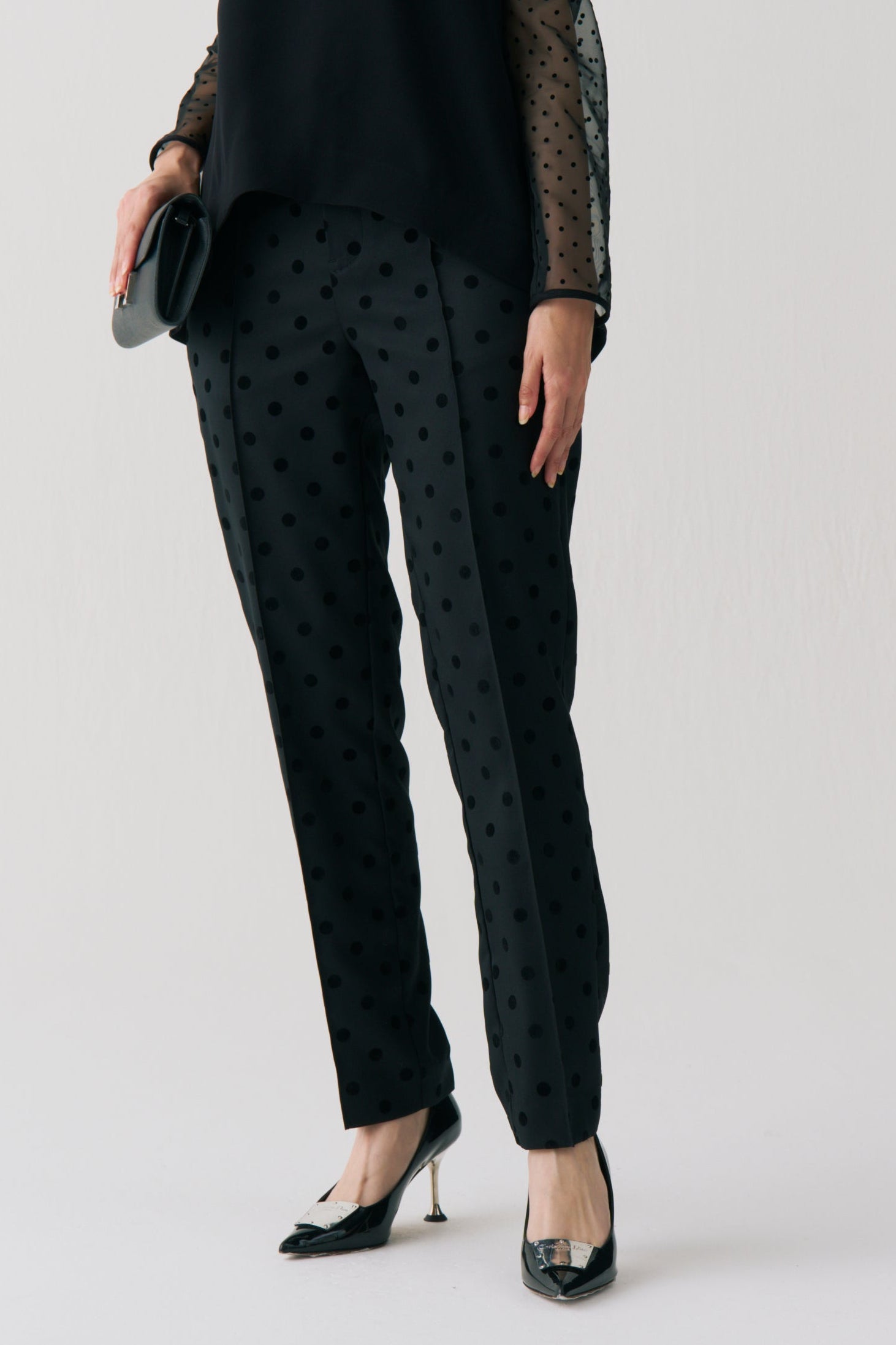 Flocked Dot Pants