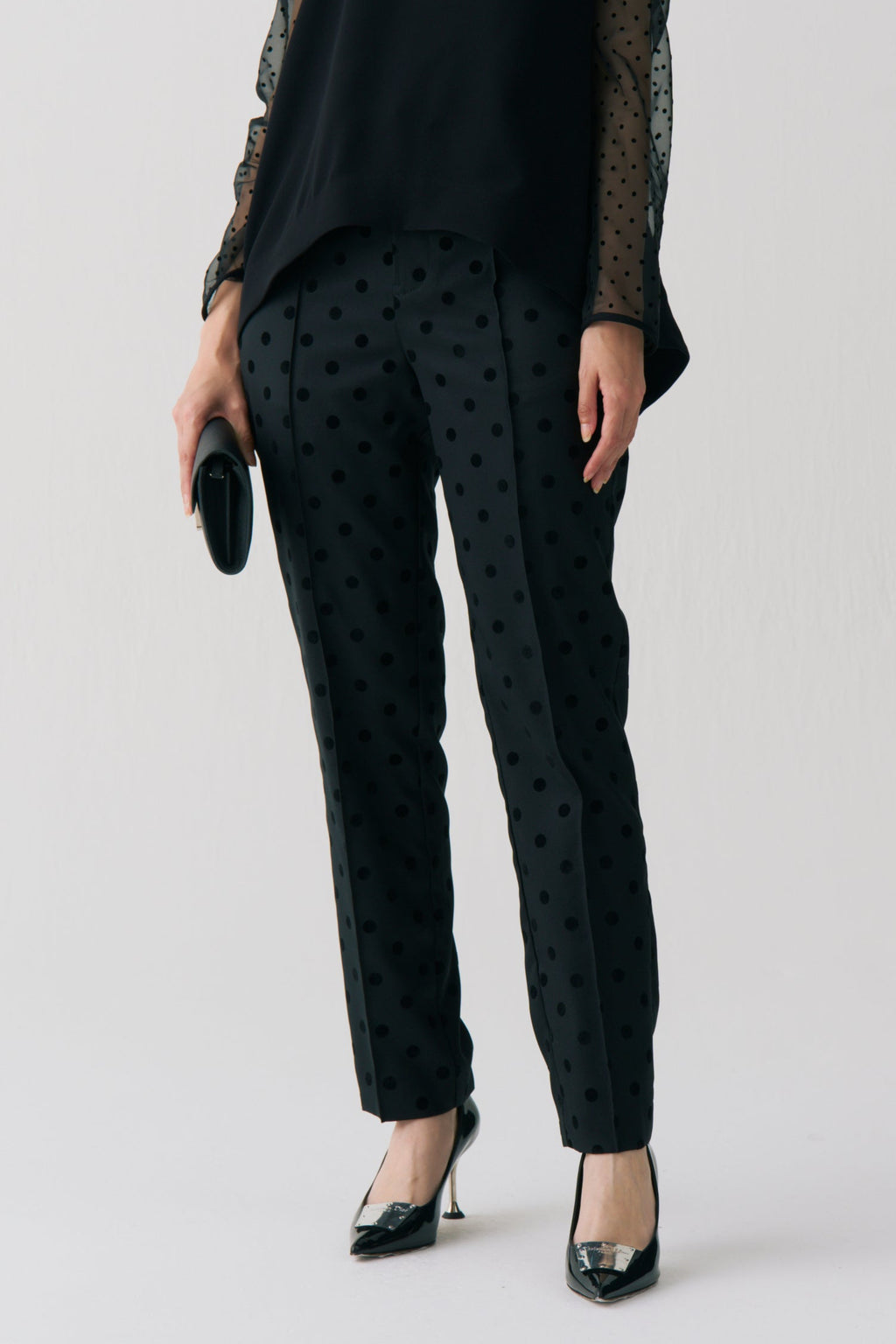 Flocked Dot Pants