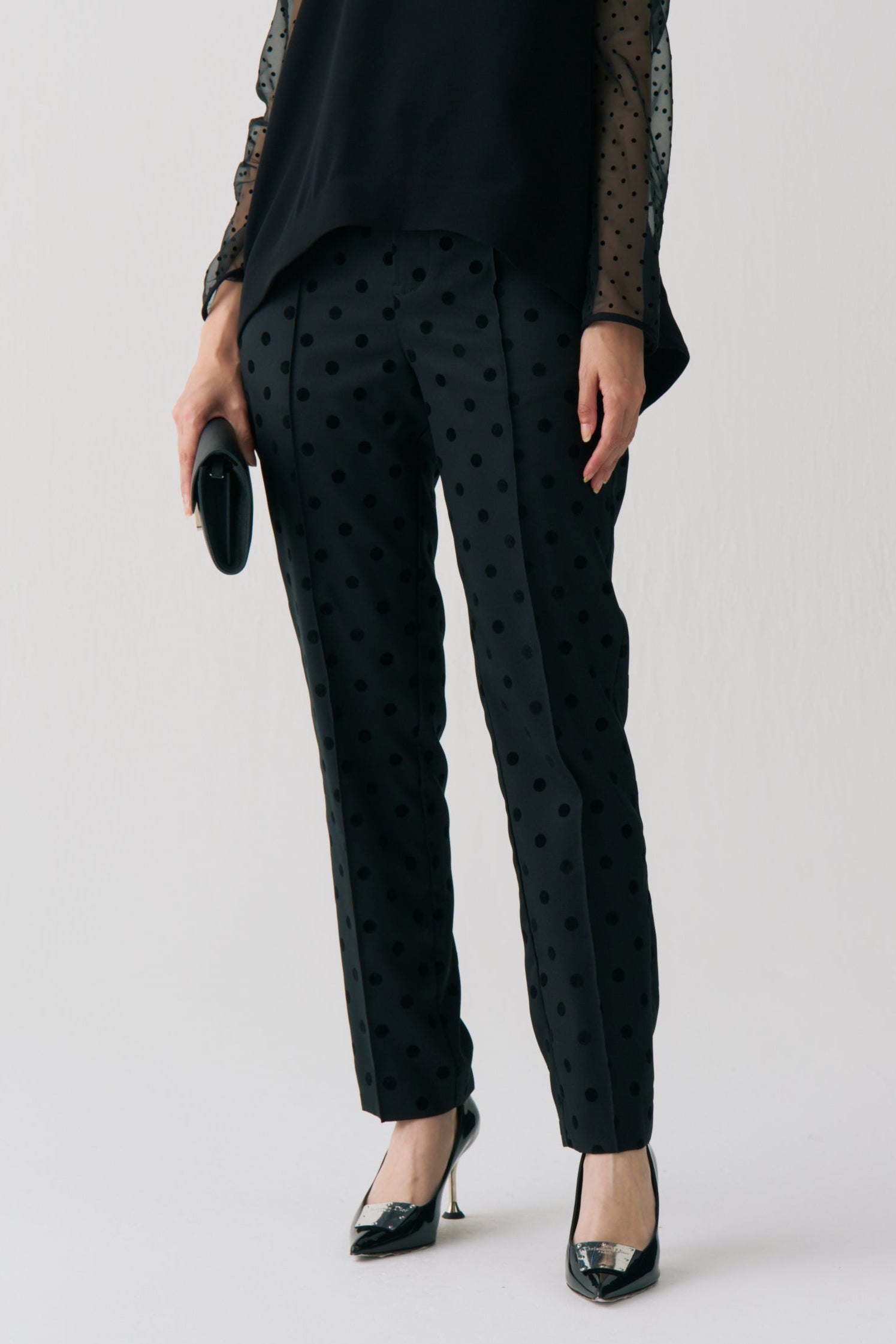 Flocked Dot Pants