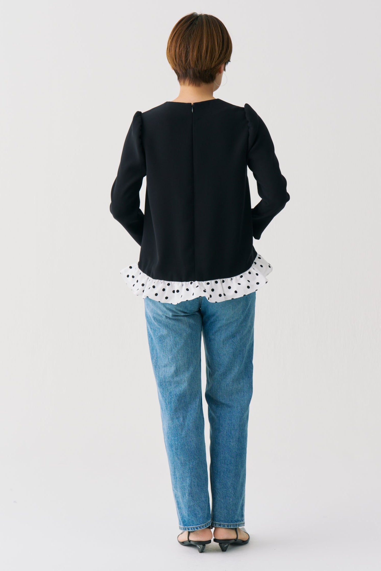 Dot Frill Long Sleeve Blouse – MIDOT