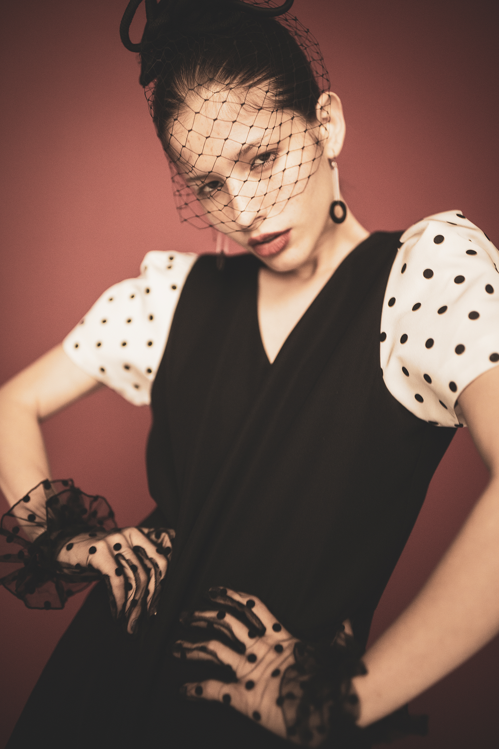 Dot Puff Sleeve Jumpsuit