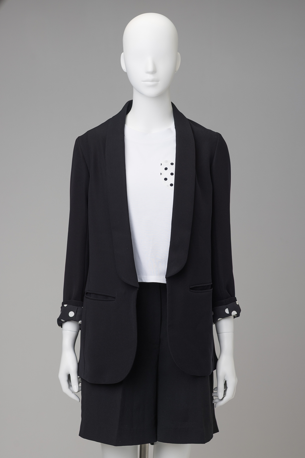 Dot Lining Tuxedo Jacket