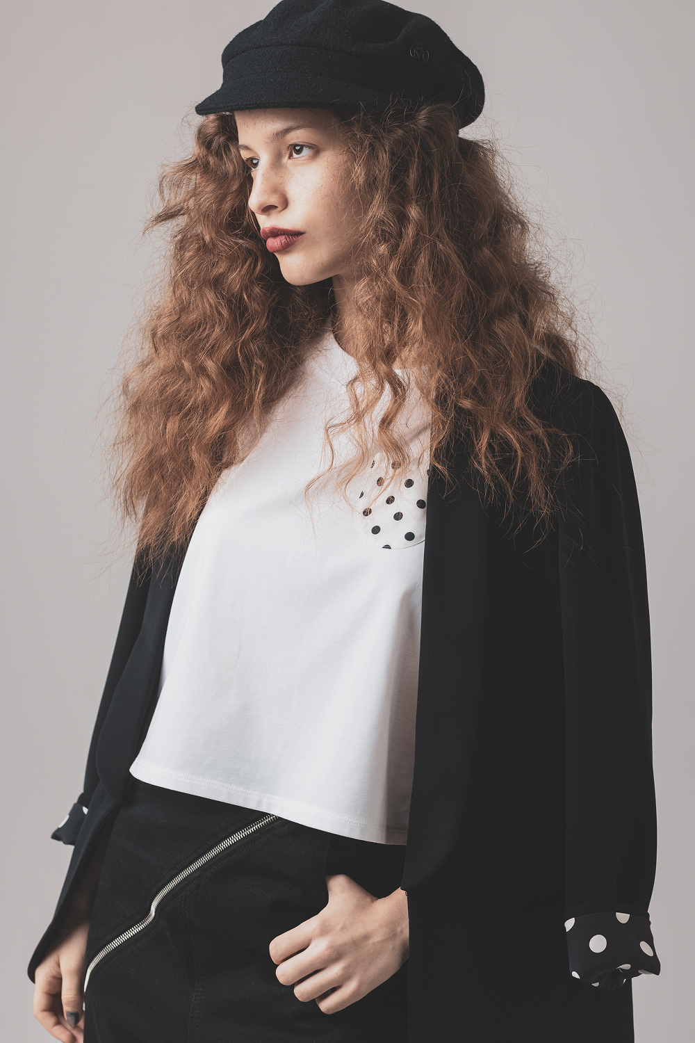 Dot Pocket Sleeveless Top