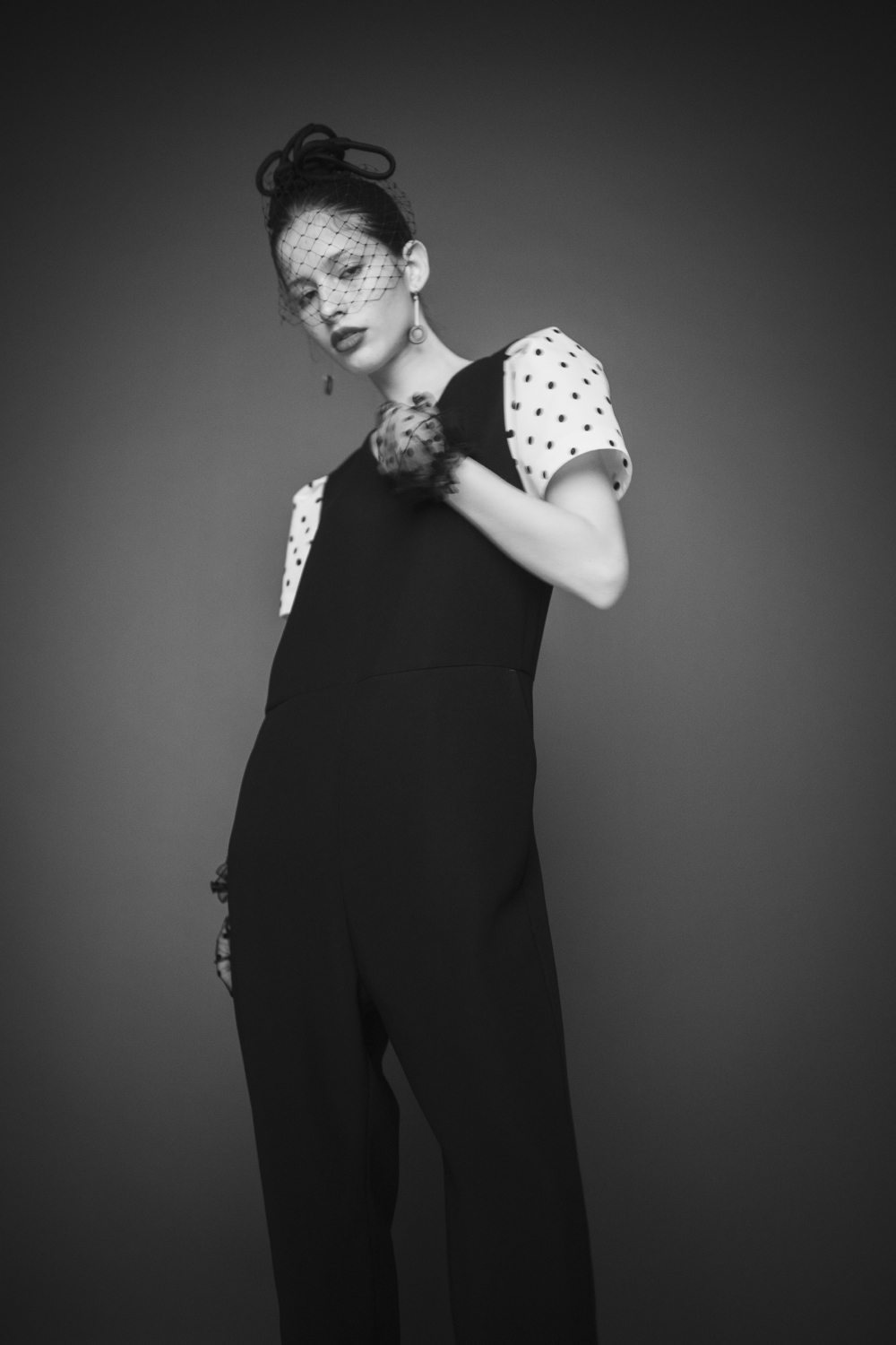 Dot Puff Sleeve Jumpsuit