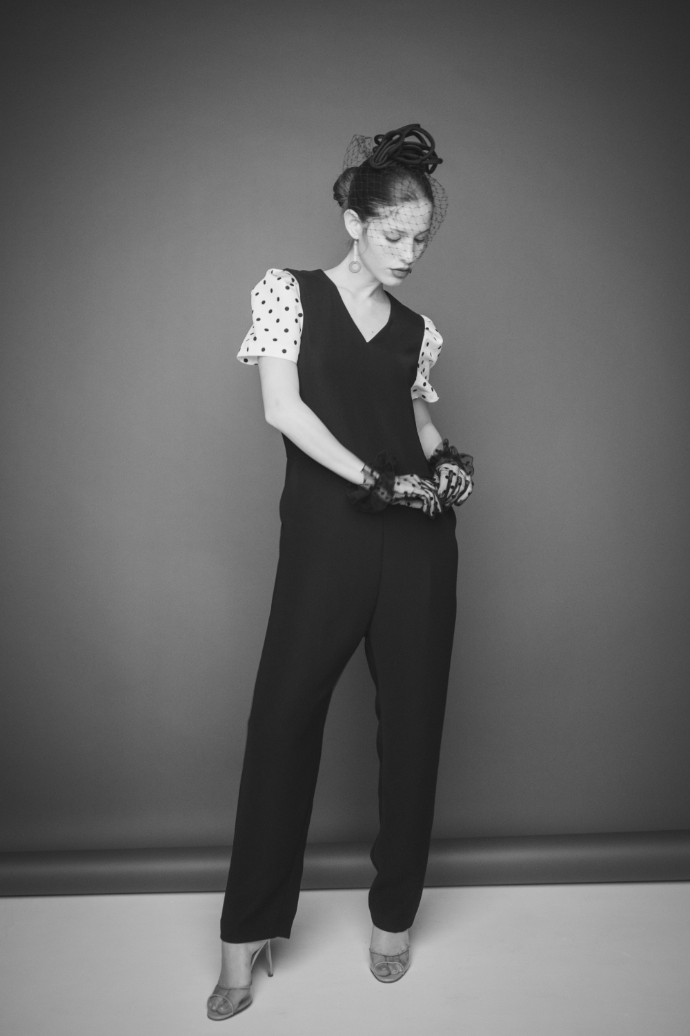 Dot Puff Sleeve Jumpsuit