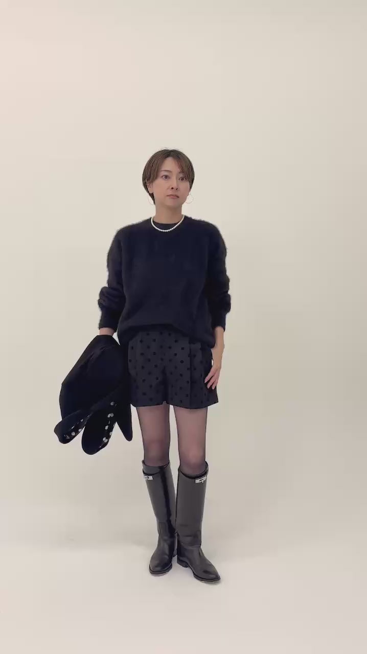 Dot Lining Cashmere Jacket Coat
