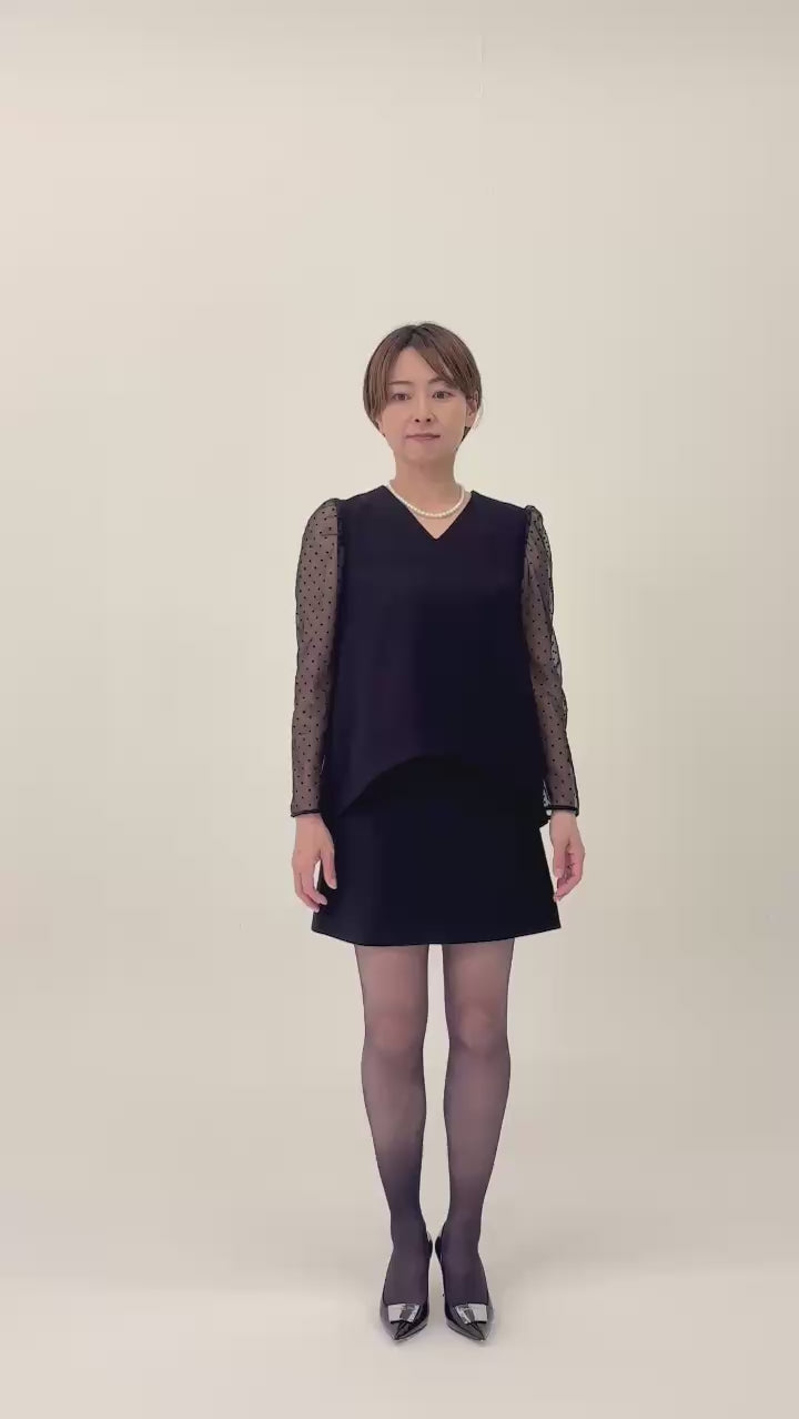 Sheer Dot Long Sleeve Blouse