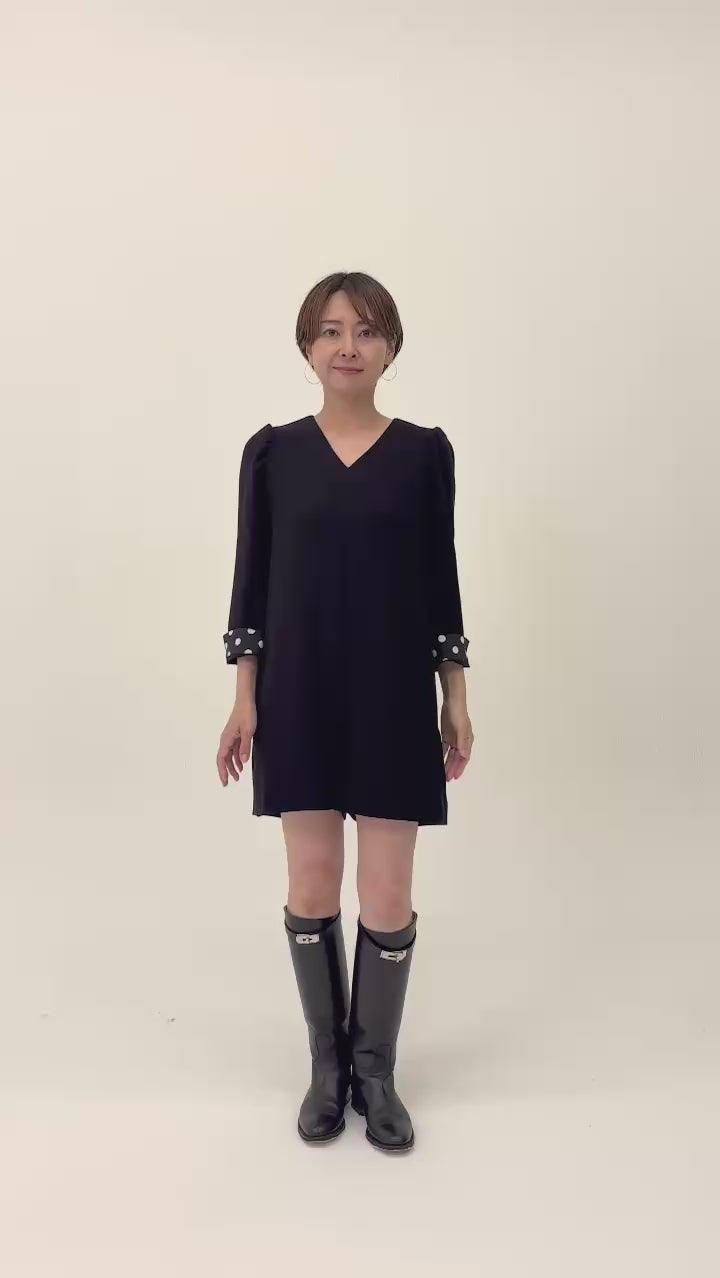 Dot Lining Sleeve Short Romper