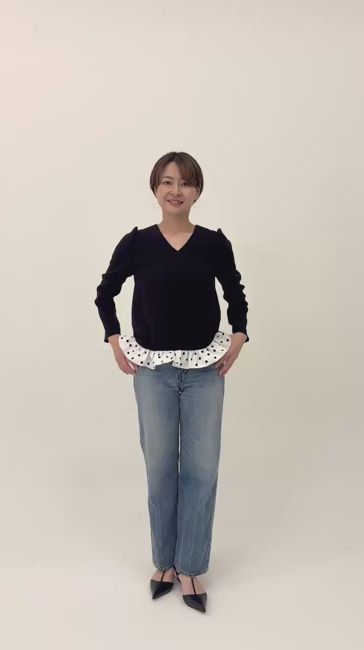 Dot Frill Long Sleeve Blouse – MIDOT